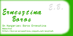 ernesztina boros business card